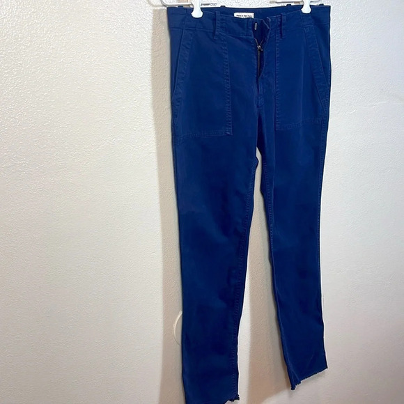 NILI LOTAN Jenna Marine Blue Mid-Rise Crop Pant size: 4 - Picture 5 of 12